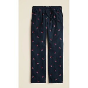 J.Crew Men's  Flannel Pajama Lounge Pants‎ Skier Print Size Medium Navy NWT